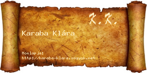 Karaba Klára névjegykártya