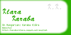 klara karaba business card