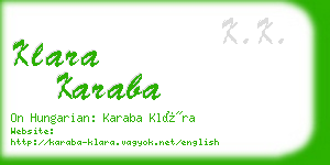 klara karaba business card